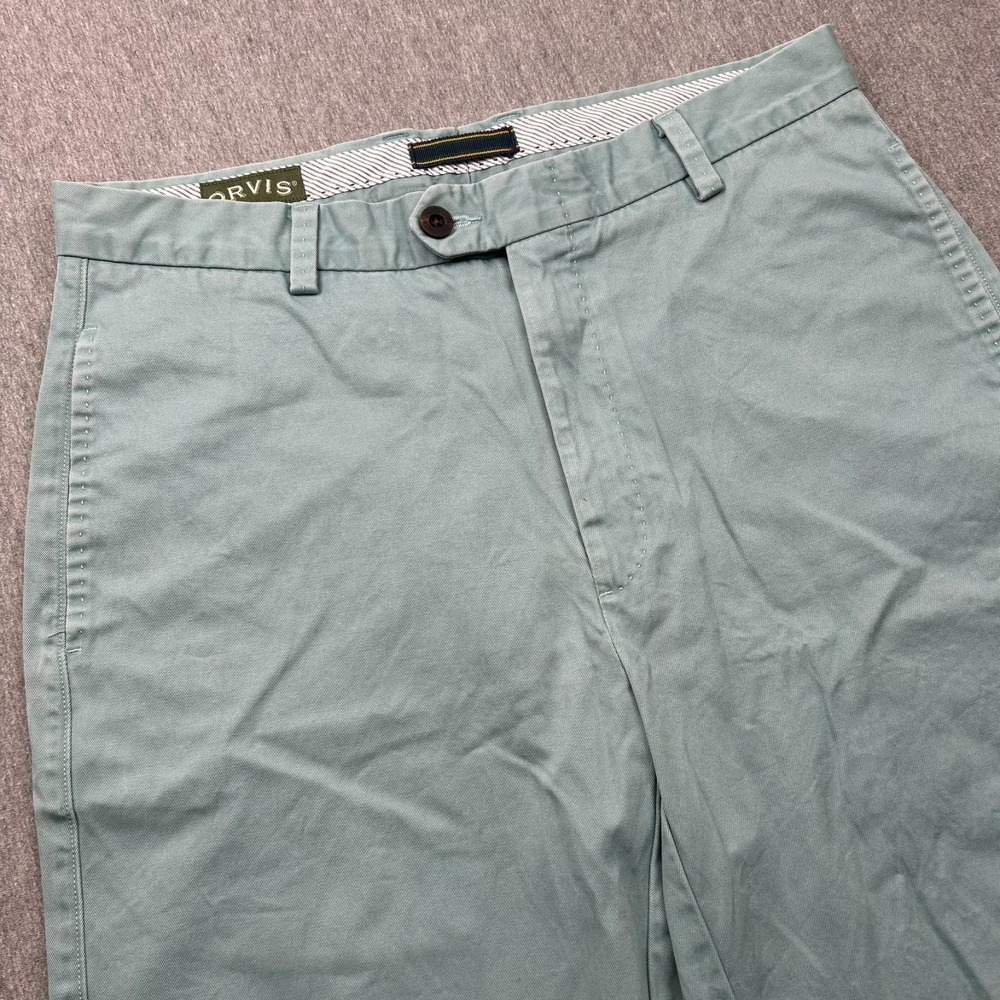 Orvis Pima Cotton Flat Front Shorts Mens 32 Blue 9.5" Inseam OP8L